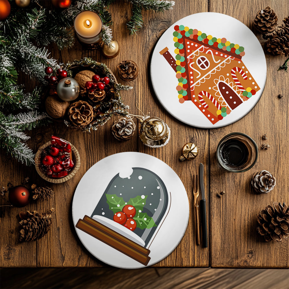 MNZ Telleruntersetzer Weihnachtshaus (4er Set)