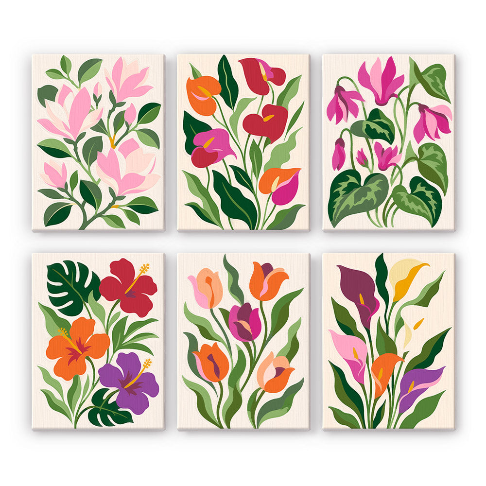 MINI MALEN NACH ZAHLEN I Blumenpracht (6er Set)