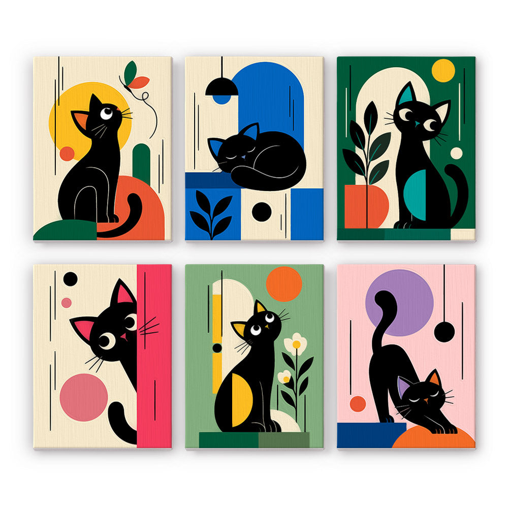 MINI MALEN NACH ZAHLEN I Katzen (6er Set)