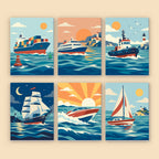 MINI MALEN NACH ZAHLEN I Schiffe (6er Set)