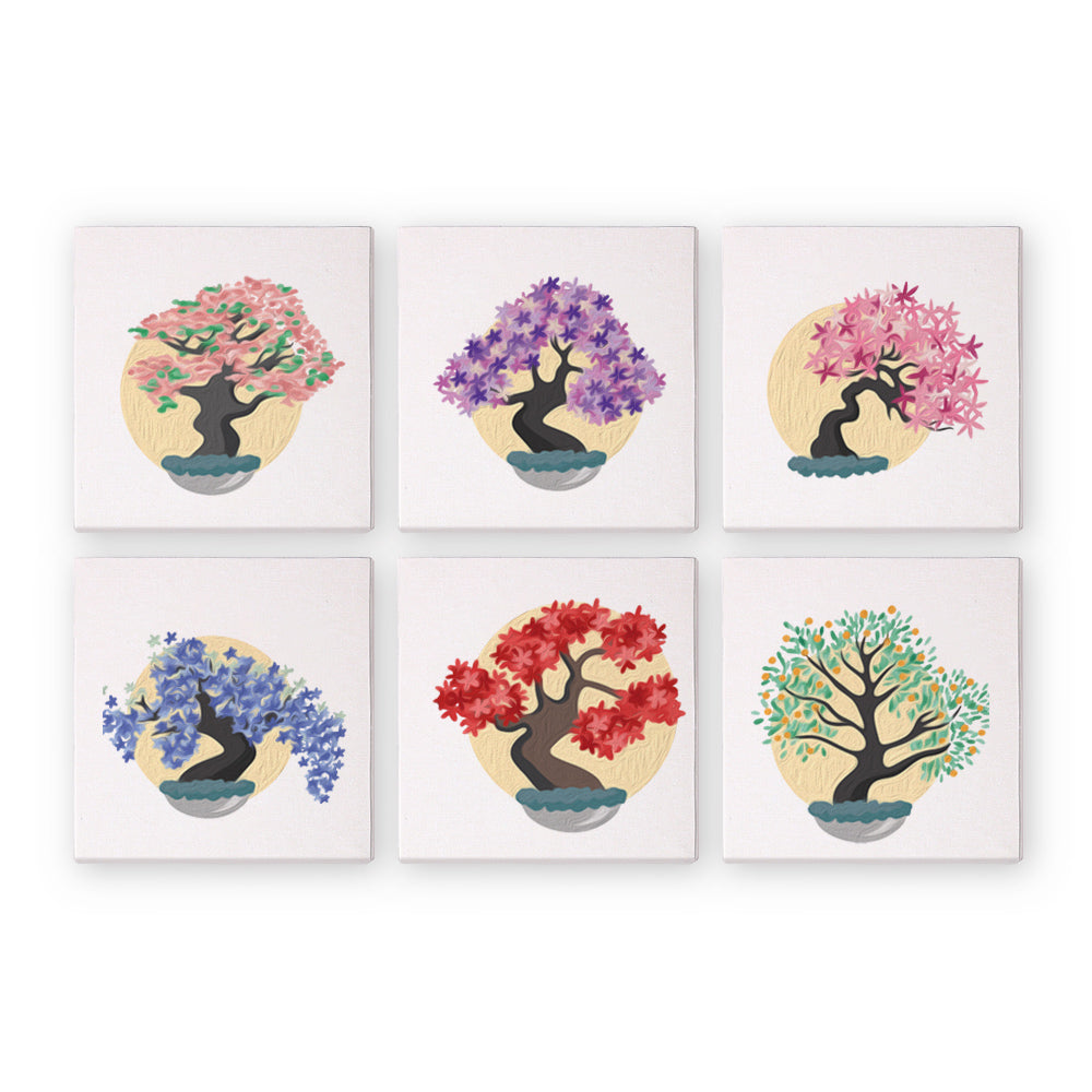 MINI PEINTURE PAR NUMÉROS I BLOOMING TREES (Set de 6)