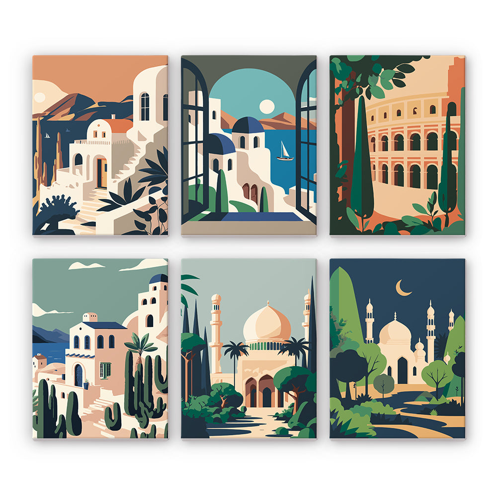 MINI MALEN NACH ZAHLEN I MEDITERRANE OASEN (6er Set)