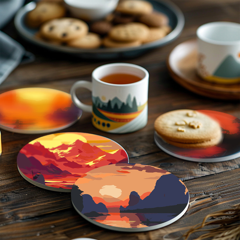 MNZ Tassenuntersetzer Sonnenuntergänge (6er Set)