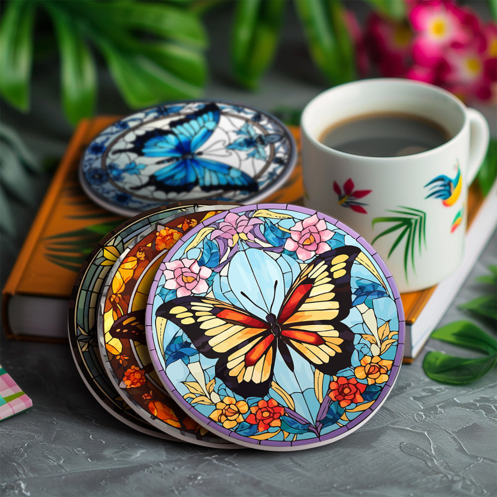 MNZ Dessous de verre Charme de papillon (lot de 4)