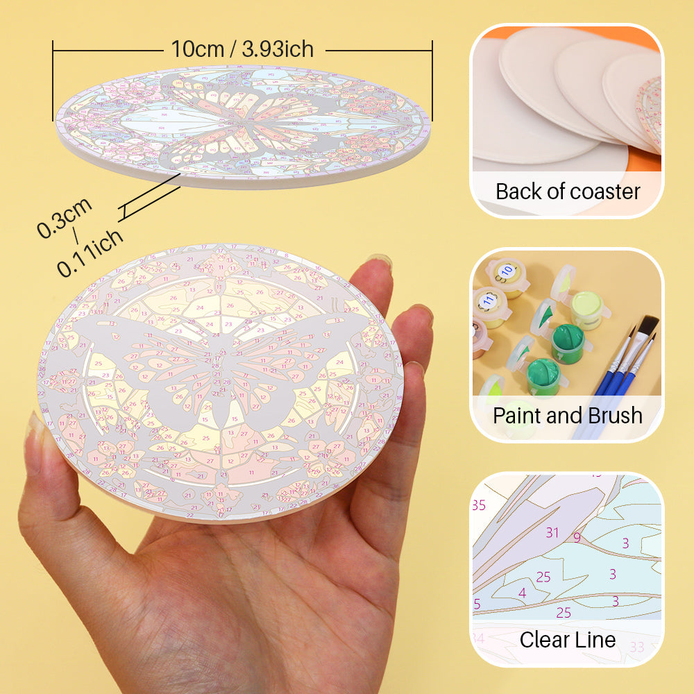 MNZ Dessous de verre Charme de papillon (lot de 4)