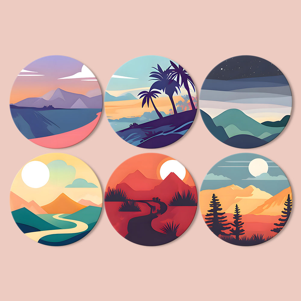 MNZ Dessous de verre Paysages de rêve (lot de 6)