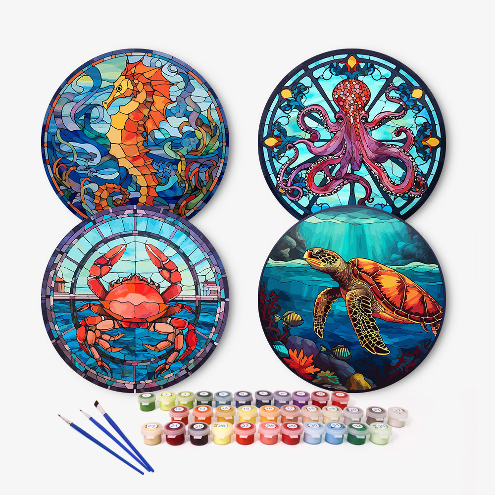 MNZ Dessous de verre Mosaïque Océan (set de 4)
