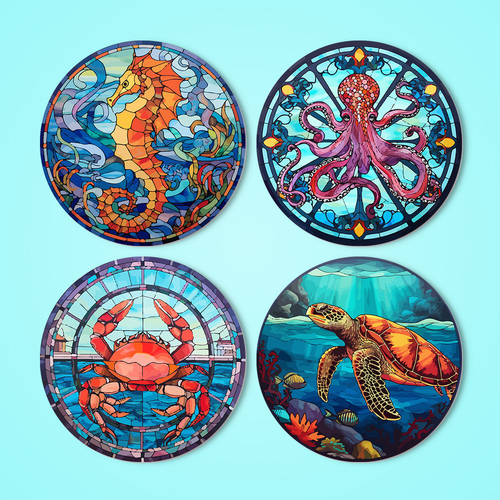 MNZ Dessous de verre Mosaïque Océan (set de 4)