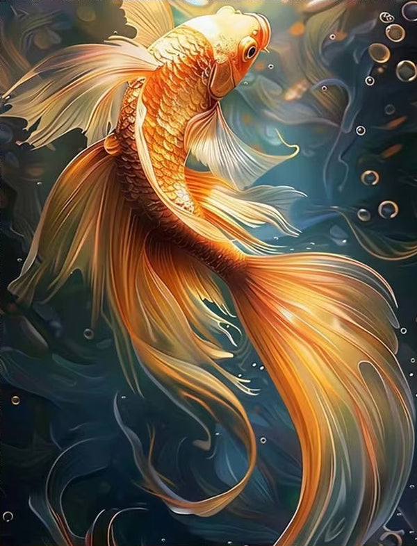DIAMOND PAINTING I GOLDFISCH MIT SEIDENFLOSSEN