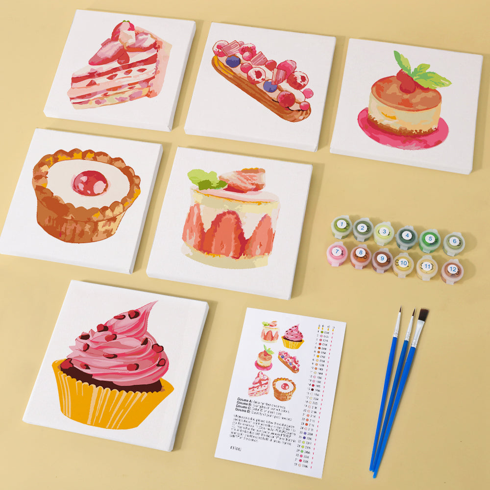 MINI MALEN NACH ZAHLEN I DESSERT DREAMS (6er Set)
