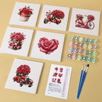 MINI MALEN NACH ZAHLEN I ROMANTIC ROSES (6er Set)