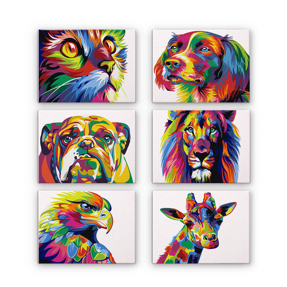 MINI MALEN NACH ZAHLEN I BUNTE TIERWELT (6er Set)