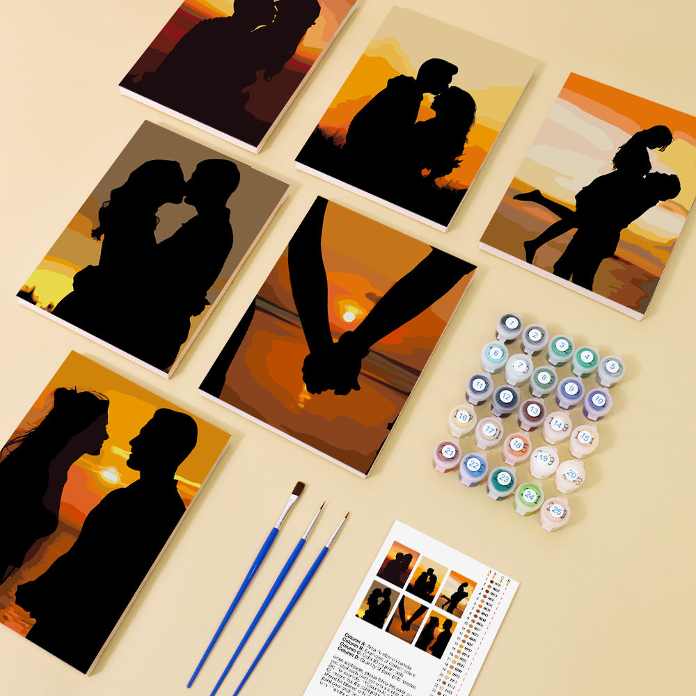 MINI PEINTURE PAR NUMÉROS I LOVE STORY (Set de 6)