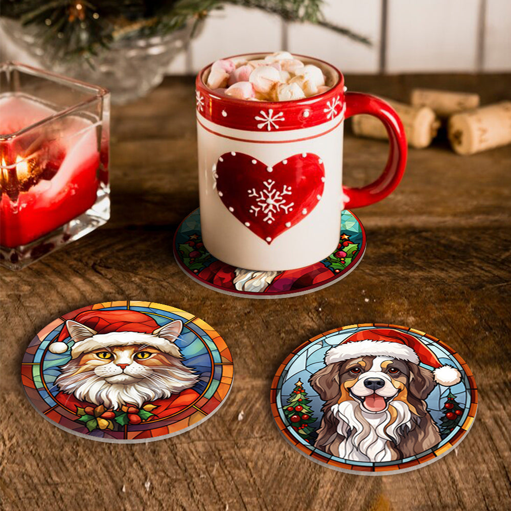 MNZ Tassenuntersetzer Weihnachtliche Tierfreunde (6er Set)