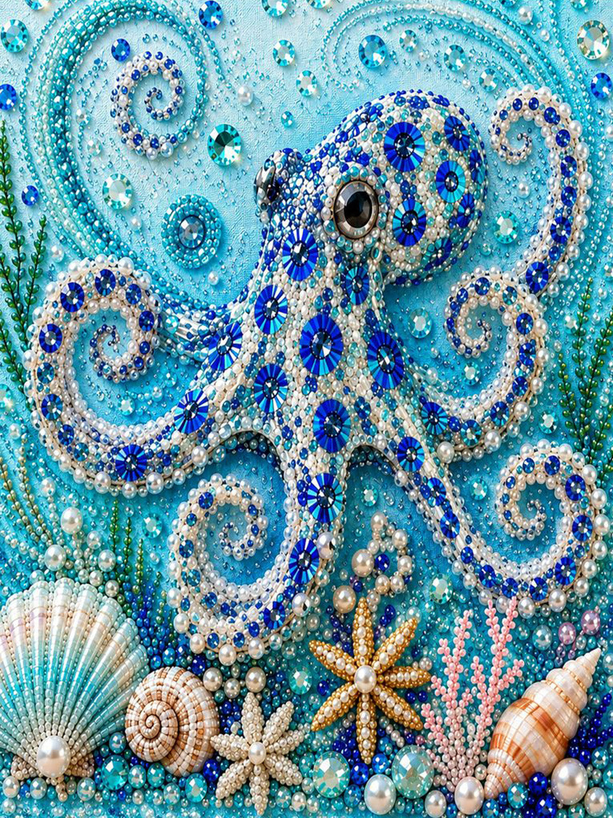 PEARL PAINTING I KLEINER OKTOPUS IM PERLENMEER