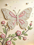 PEARL PAINTING I SCHMETTERLING IM ROSA BLÜTENGARTEN