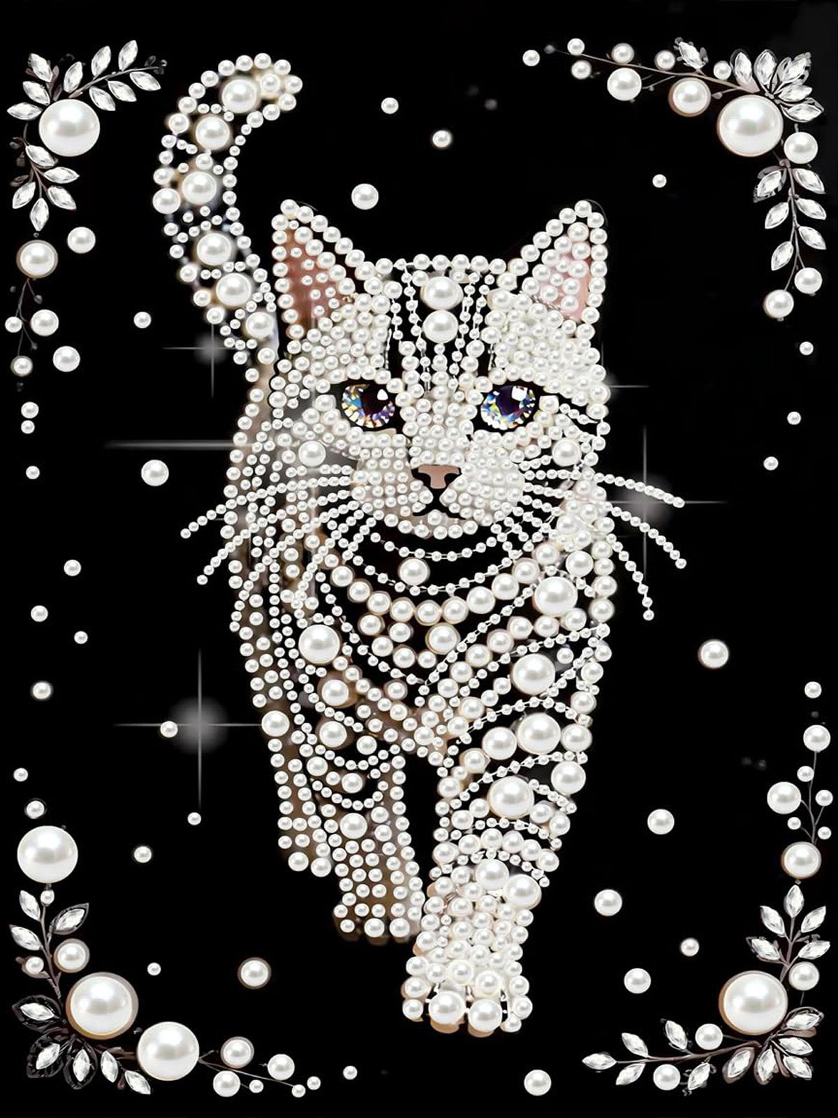 PEARL PAINTING I KATZE IM PERLENGLANZ