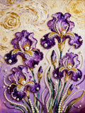 PEARL PAINTING I VIOLETTE IRIS IM GOLDENEN WIRBEL
