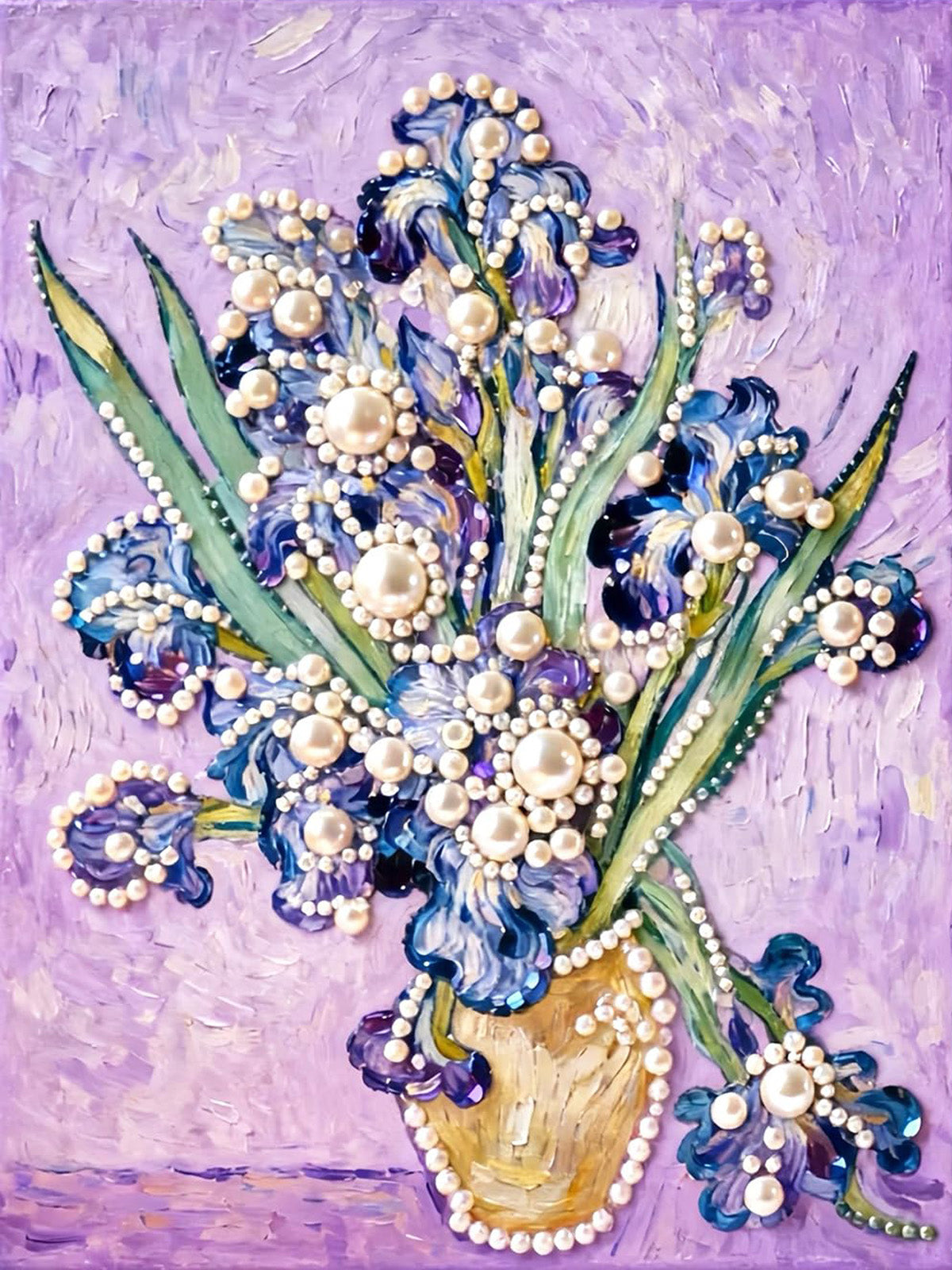 PEARL PAINTING I IRISSTRAUSS IN ZARTEM FLIEDER