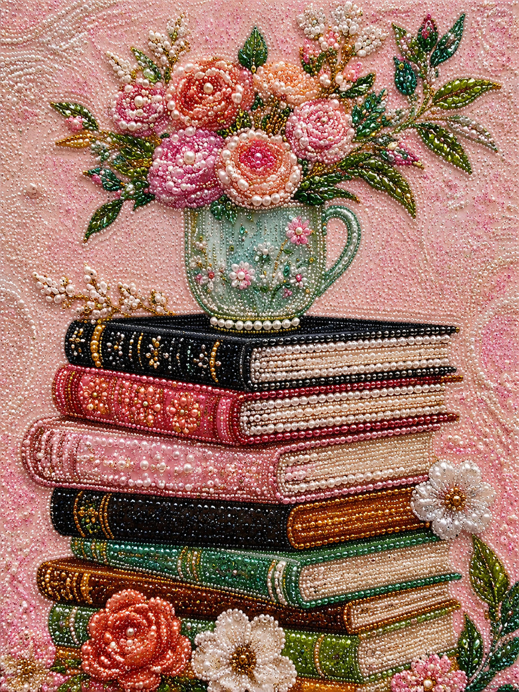 PEARL PAINTING I ROSENTRÄUME AUF BÜCHERN