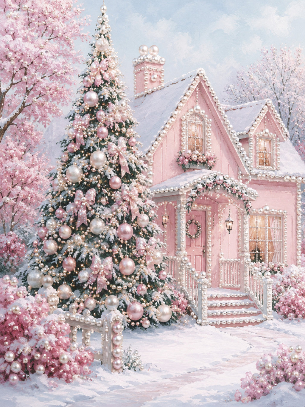 PEARL PAINTING I ROSA WEIHNACHTSTRAUM