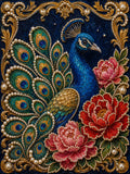 PEARL PAINTING I PFAU IM GOLDENEN BLÜTENZAUBER
