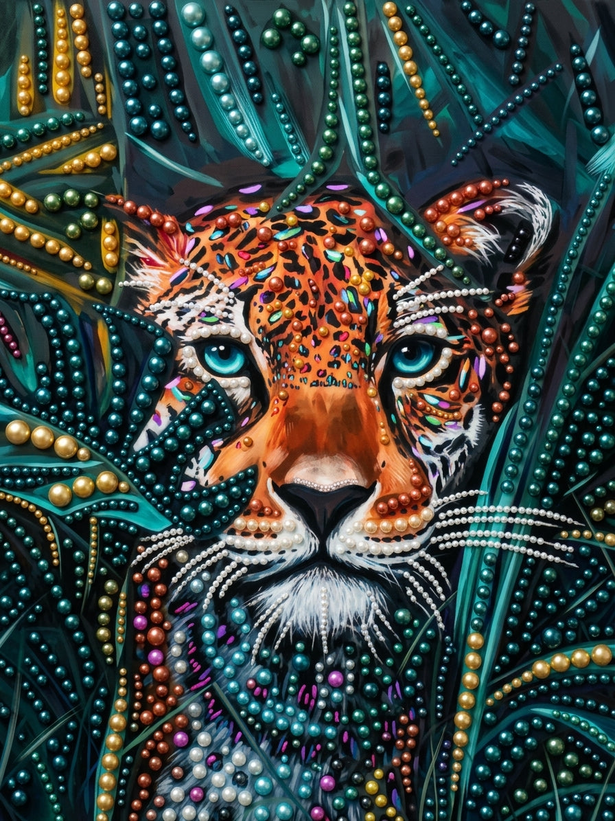 PEARL PAINTING I WILDKATZE IM DSCHUNGELGLANZ