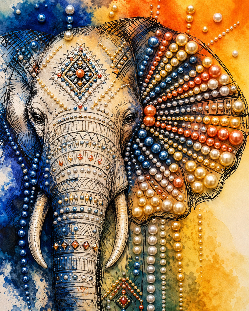 PEARL PAINTING I MAJESTÄTISCHER ELEFANT