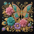 PEARL PAINTING I SCHMETTERLING IM ROSENGLANZ
