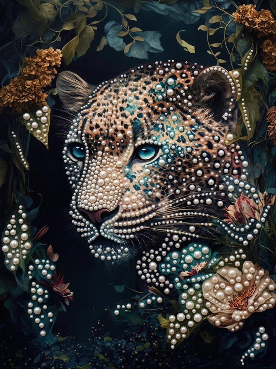 PEARL PAINTING I GEHEIMNISVOLLER LEOPARD