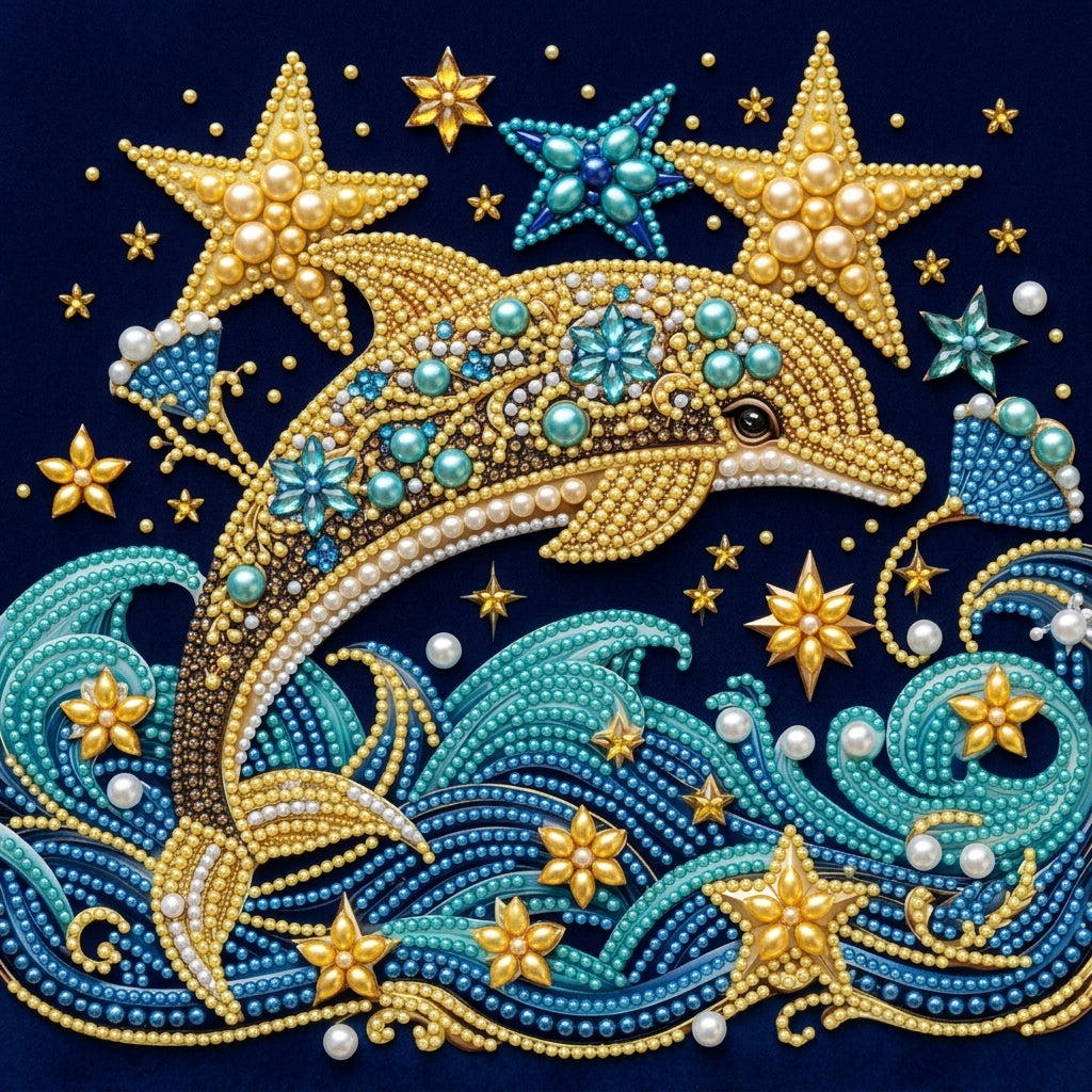 PEARL PAINTING I GOLDENER DELFIN
