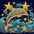 PEARL PAINTING I GOLDENER DELFIN