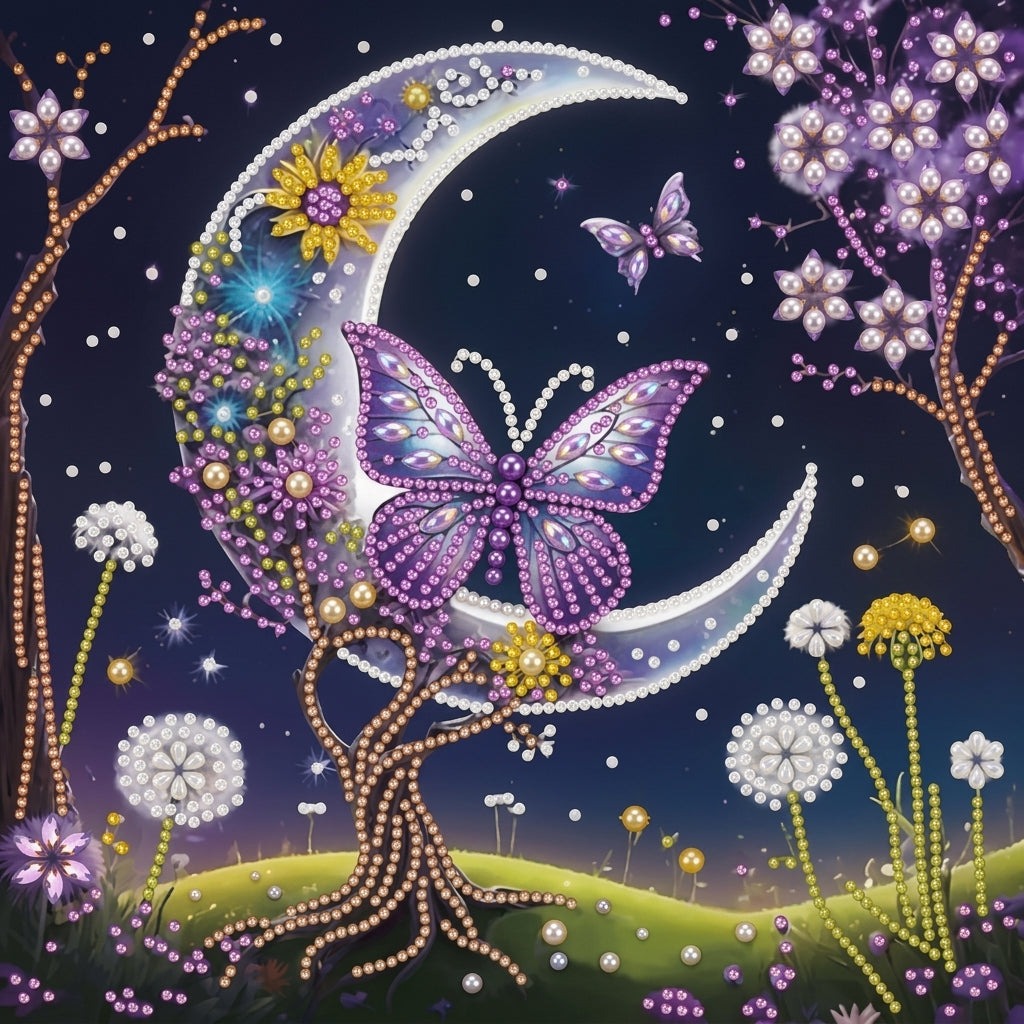 PEARL PAINTING I SCHMETTERLING AUF DER MONDSICHEL