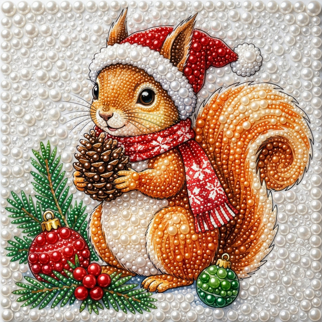 PEARL PAINTING I EICHHÖRNCHEN IM WEIHNACHTSGLÜCK