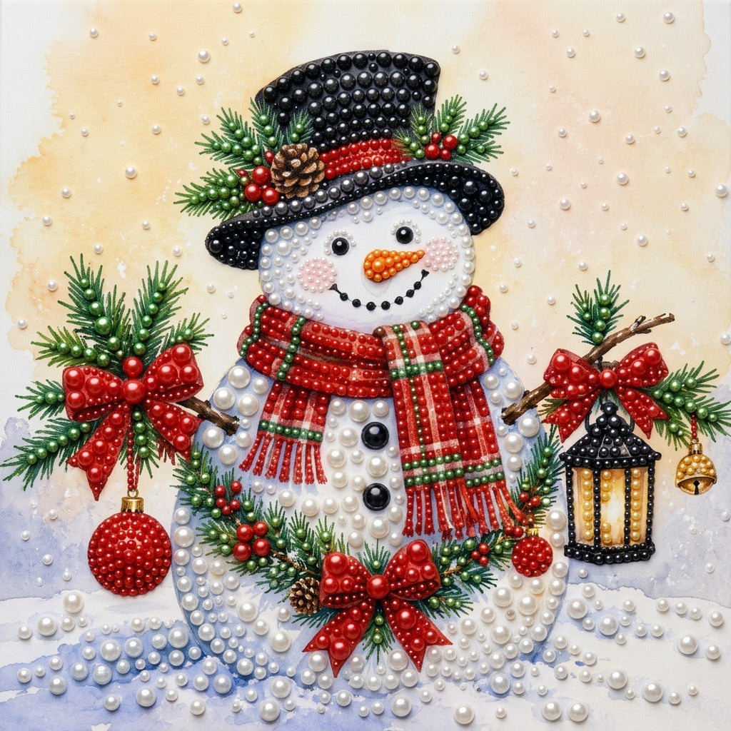 PEARL PAINTING I FRÖHLICHER SCHNEEMANN MIT LATERNE