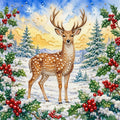 PEARL PAINTING I MAJESTÄTISCHER HIRSCH IM WINTERWALD
