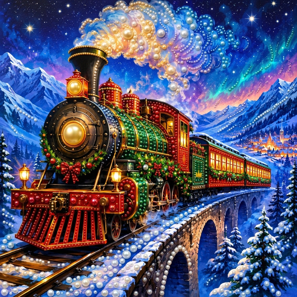 PEARL PAINTING I WEIHNACHTSZUG UNTER NORDLICHTERN