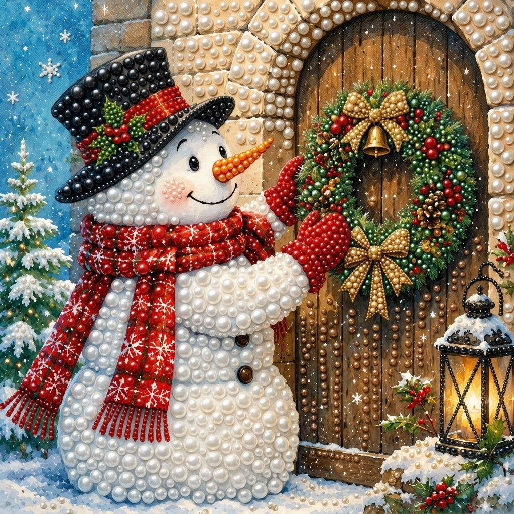 PEARL PAINTING I SCHNEEMANN MIT FESTLICHEM TÜRKRANZ