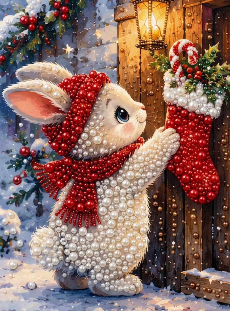 PEARL PAINTING I WEIHNACHTSHASE MIT FESTTAGSSTRUMPF