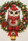 PEARL PAINTING I WEIHNACHTSEULE IM TANNENKRANZ