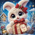 PEARL PAINTING I WEIHNACHTSHÄSCHEN MIT ROTER SCHLEIFE