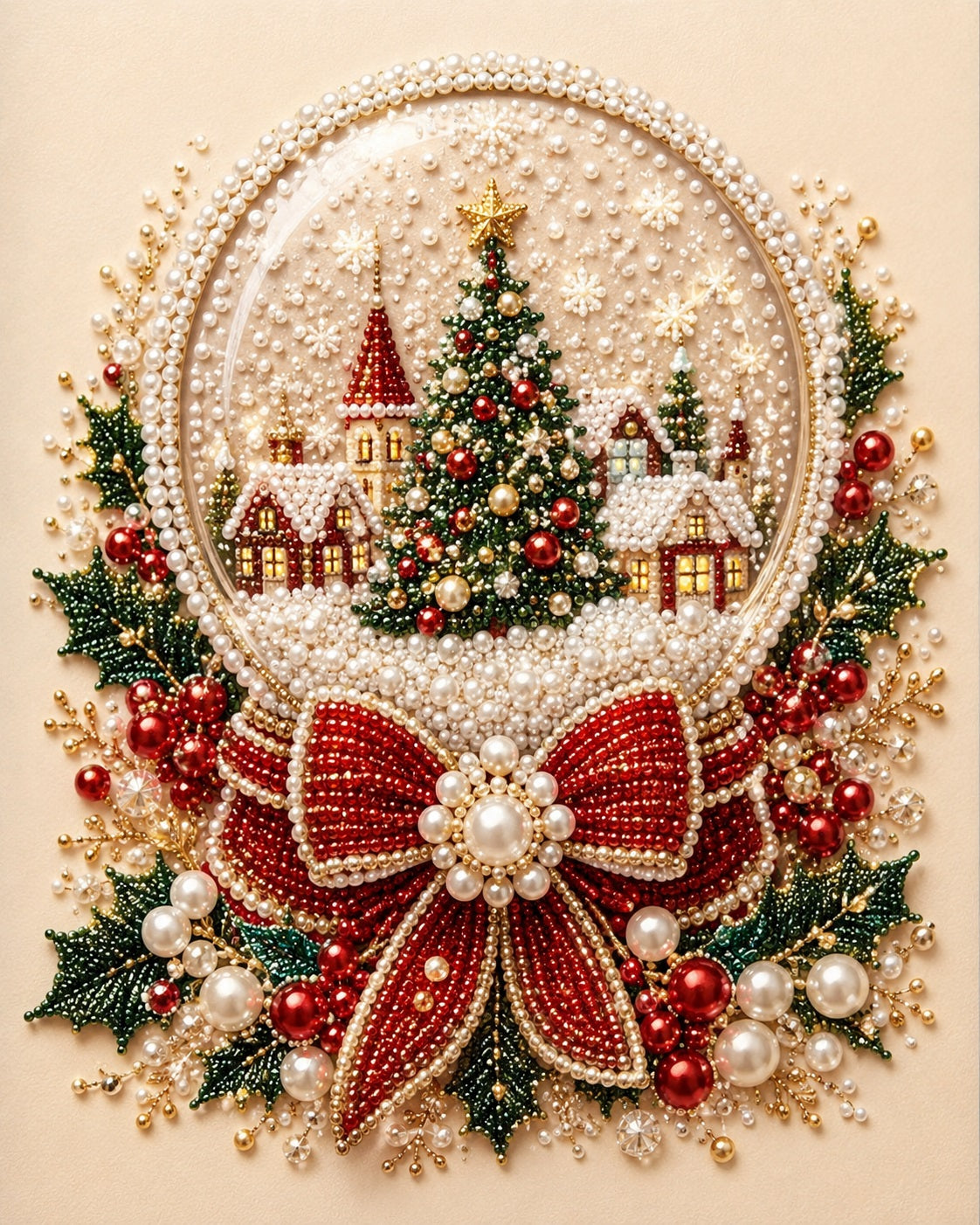 PEARL PAINTING I WEIHNACHTSDORF IN DER SCHNEEKUGEL
